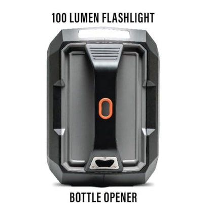 ECOXGEAR Defender: Outdoor Portable Bluetooth Speaker, 121dB Massive Sound, Waterproof and Drop Proof, with LED Party Lights, Pair up to 100, 25+ Hours Playtime (Black Oak) - color: Black Oak