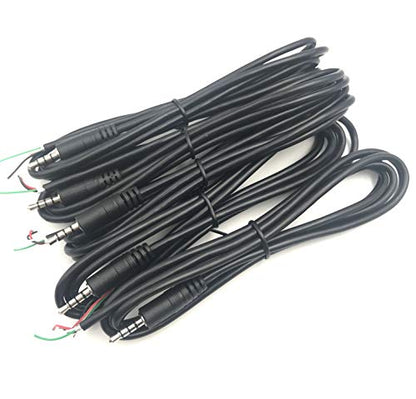 5Pcs 3.5mm Male Plug to Bare Wire Open End TRRS 4 Pole Stereo 1/8" 3.5mm Plug Connector Cable Replacement for Headphone Headset Earphone Microphone Audio Cable Repair 4.9ft