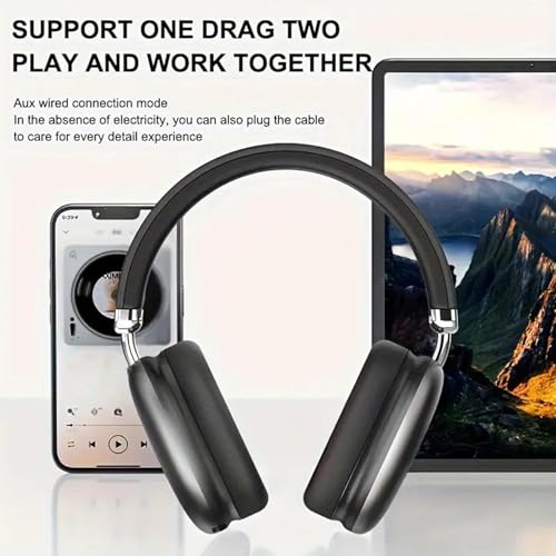 Wireless Bluetooth Active Noise Cancelling Over-Ear Headphones with Microphones, 42 Hours Playtime, HiFi Audio Adjustable Headphones for Samsung/Android/iPhone
