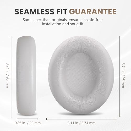 Studio Pro Headphone Ear Pads, Replacement Earpads/Cushions for Beats Studio Pro, with Premium Protein Leather, Resilient Memory Foam, Added Thickness - color: Sandstone