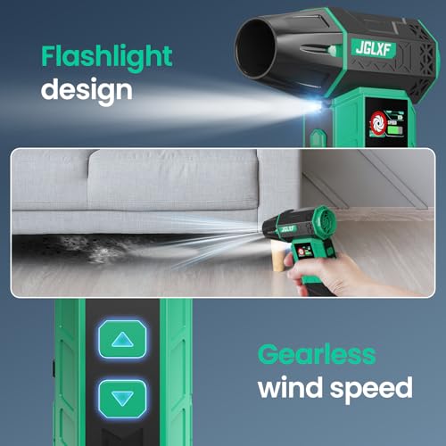 Electric Air Duster Upgraded, 130000RPM Gear Adjustable Compressed Air Duster, 4000mAh Removable Battery, Cordless Air Blower Electric Cleaner Kit for PC/Keyboard/Car, Replaces Compressed Air Cans