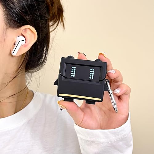 Case for Samsung Galaxy Buds 3 and for Galaxy Buds 3 Pro Earbuds with Carabiner, Silicone Charging Shockproof Protective Cover with Cartoon Skin Design for Man Woman Teen (BUrobot) - color: BUrobot