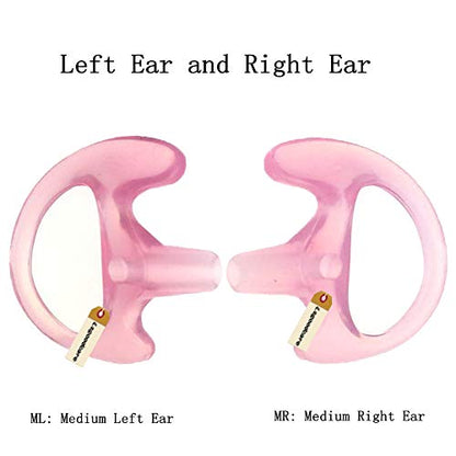 Lsgoodcare 10 Pairs Medium Pink Soft Silicone Earmold, Left Right Open Ear Insert, Acoustic Coil Tube Replacement Earbud Compatible with Motorola Kenwood 2 Way Radio Walkie Talkie - color: Pink, size: medium
