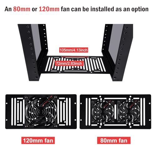 GeeekPi 4U Server Rack, 10 inch Mini Network Rack for Network, Servers, Audio, and Video Equipment, DeskPi RackMate T0 Rackmount, 7.87 inch Depth - color: Black