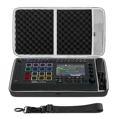 GEEKRIA Audio Interface Carrying Case, Compatible with Akai Professional MPC Live III, EVA Hard Shell Portable Travel Bag (Dark Gray) - color: Dark Grey