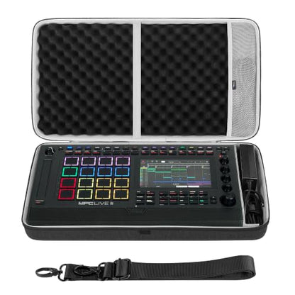 GEEKRIA Audio Interface Carrying Case, Compatible with Akai Professional MPC Live III, EVA Hard Shell Portable Travel Bag (Dark Gray) - color: Dark Grey