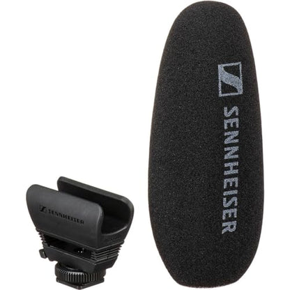 Sennheiser MKE 600 Shotgun Microphone Bundled with Universal Shockmount + 20-Feet XLR Microphone Cable + Microfiber Cleaning Cloth (4 Items)