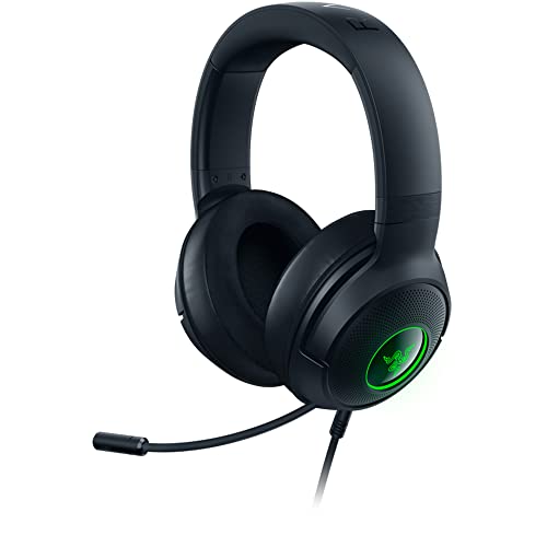 Razer Kraken V3 X Wired USB Gaming Headset: Lightweight Build - Triforce 40mm Drivers - HyperClear Cardioid Mic - 7.1 Surround Sound - Chroma RGB Lighting - Black (Renewed)