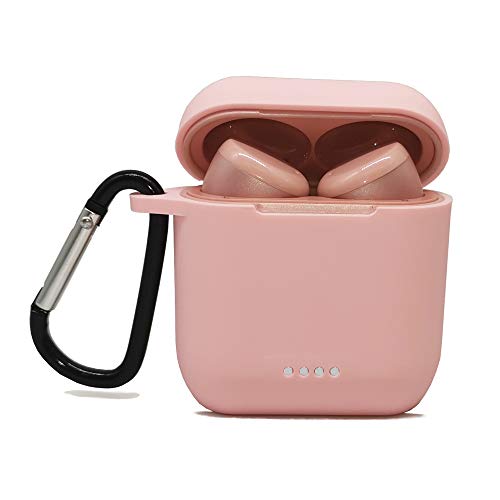 Protective Silicone Case Compatible with Tozo t6, Front LED Visible, Premium Accessory Shockproof tozo t6 Case Cover with Keychain. (Pink) - color: Pink