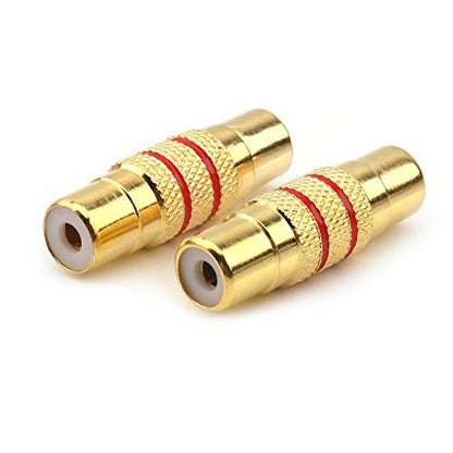 NANYI RCA Female to RCA Female Interconnect Coupler Adapter, with Gold Plated Housing for Mixer Amplifiers Cable link-2pack - size: RCA F-RCA F - 2 Pack