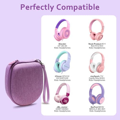 Kids Headphones Case for iClever/Noot/Acer Etc Headphone,Purple(Case Only) - color: Purple