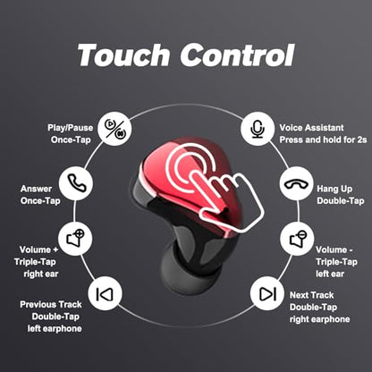 Small Wireless Earbuds for Small Ear Canals, Blue Tooth Ear Buds Earphones for iPhone Android, Micro Tiny Mini Earbuds Wireless Bluetooth Noise Cancelling Waterproof in-Ear Headphones for Sports