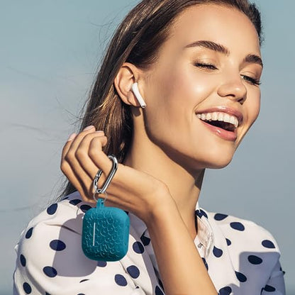 Compatible with AirPod Case 3rd Generation, Leopard Engraved Soft Silicone Skin Cover Full Protective Case,Compatible with Apple AirPod 3rd Generation Case,Front LED Visible - color: Blue, size: AirPods 3rd Case