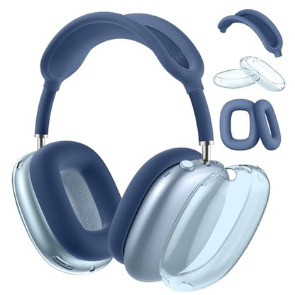 Compatible with Apple AirPods Max Case,Clear Soft TPU Anti-Scratch,Ear Pad Case Cover/Ear Cups Cover/Headband Covers for AirPods Max Headphones,Blue - color: D-Blue, size: Clear case