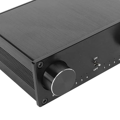 4 Ways RCA Switch Stereo Sound Switcher, 4 in 4 Out Dual Channel HiFi Sound Switcher Lossless Sound Signal Source Switcher (US Plug)