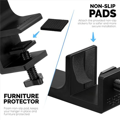 BRAINWAVZ The Dillard - Side Desk Headphone Stand, Suitable for All Headsets, Clamps to Table, Save Space & Store Your Headphones Safely