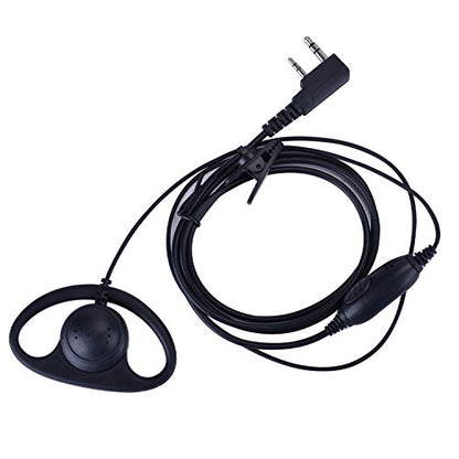 D-Ring 2 Pin Walkie Talkie Earpiece/Headset with Mic Compatible with Retevis RT21 RT22 Baofeng UV-5R Two Way Radio (Kenwood) - color: Kenwood