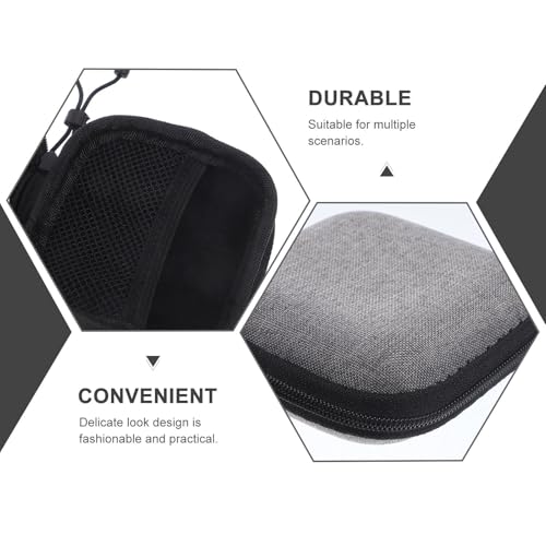 HEMOTON Portable Earbud Case with Zipper Design for Earphones and Small Items, Lightweight Oxford Cloth and Eva Material Travel Organizer Bag Suitable for Office and Travel Use