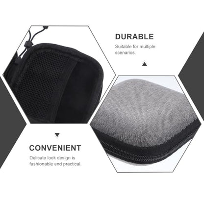 HEMOTON Portable Earbud Case with Zipper Design for Earphones and Small Items, Lightweight Oxford Cloth and Eva Material Travel Organizer Bag Suitable for Office and Travel Use