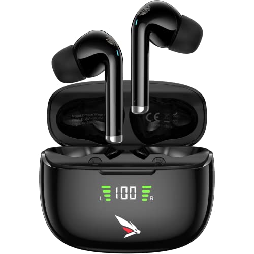 True Wireless Earbuds, Bluetooth Headphones, Hi-Fi Stereo in-Ear Headphones, 1562F Smart Chip, ANC Active, 40H Playtime, IPX6 Waterproof, Ergonomic Design, Smart Touch with Wireless Charging Case