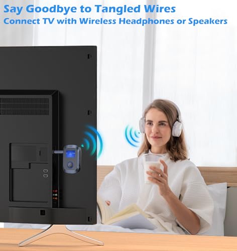 KAIY Bluetooth Adapter for Airplane Headphones | Bluetooth Transmitter for TV/PC/Gym, Bluetooth Receiver for Stereo Receiver, Wireless 3.5mm AUX Adapter for Car Music