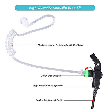 Walkie Talkie Earpiece w Mic 2.5mm 1-Pin Compatible with Motorola Talkabout | Two-Way Radio Headset with PTT Covert Air Acoustic Tube