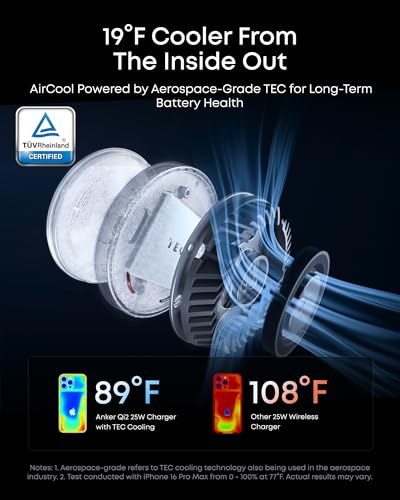 Anker Prime 3-in-1 Qi2.2 MagSafe Compatible 25W Wireless Charging Station | Smart Display with TEC Active Cooling, for iPhone 17, Apple Watch, AirPods Pro, and More (Adapter Included) - color: White