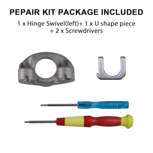 Hinge Swivels + U Shaped Metal Hinge Lock for Sony WH-1000XM4(Silver,Left) | Durable WH-1000XM4 Replacement Parts Accessories Hinge Spins,As Same As OEM Repair Kit Set - color: Silver-Left