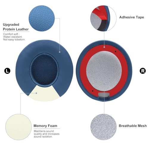 Replacement Ear Pads for Beats Solo 4 On-Ear Headphones, Pearl Powder | Includes Pry Bar Tool, Soft Protein Leather & Memory Foam Cushions