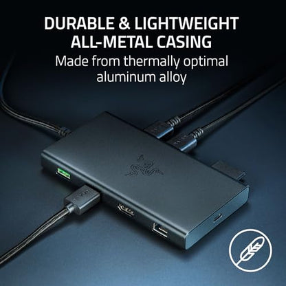 Razer USB-C Dock, 11-in-1 Portable Travel Hub, 85W, Black
