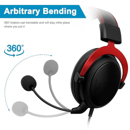 Mic Replacement for HyperX Cloud II, Cloud, CloudX 2nd Gen Detachable 3.5 mm Noise Cancelling Mic with Foam Cover Straight Jack Gaming Microphone
