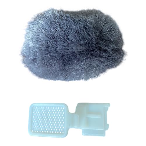 Secure Attachment Plush Cover for Hot Shoe Mount Ensuring Clear Voice Captures Outdoors Windproof Microphone Cover with Hot Shoe Mount Suitable - color: white boot gray