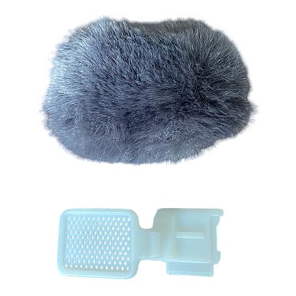 Secure Attachment Plush Cover for Hot Shoe Mount Ensuring Clear Voice Captures Outdoors Windproof Microphone Cover with Hot Shoe Mount Suitable - color: white boot gray