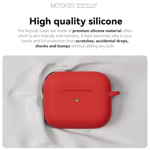 for AirPods Pro 3 Case 2025,Come with Cleaner Kit,Red | Silicone Protective Cover for Airpod Pro 3rd Generation Case with Keychain,for Women Men,One-Piece Design,Shockproof - color: D-Red