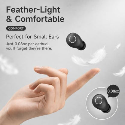 Smallest Invisible Earbuds Wireless Bluetooth, Low Profile Micro Tiny Discreet Hidden Earbuds for Work,Mini Small Headphones, Invisible Sleep Wireless Earphone for Small Earbuds - color: Black
