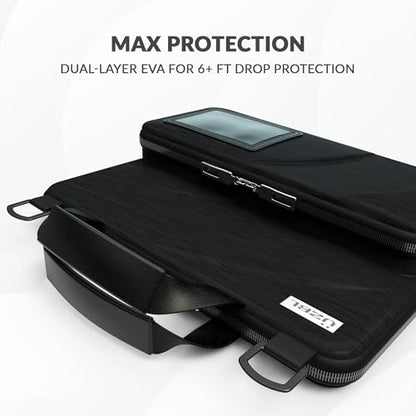 UZBL 13-14 Inch Always-on Chromebook Protective Hard Case with Accessory Pouch and Adjustable Shoulder Strap (20 Pack) - color: 20 Pack Black