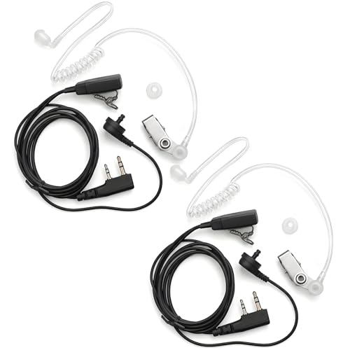 KENMAX® 2 Pin Air Covert Acoustic Earpiece Headset for Two Way Radio Kenwood PUXING Baofeng UV-3R Plus UV-5R UV-5RA 888S - color: Pack of 2