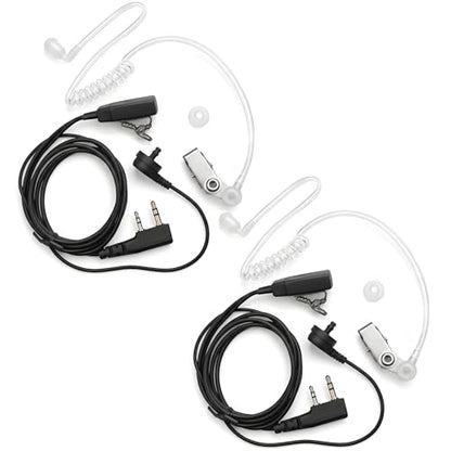 KENMAX® 2 Pin Air Covert Acoustic Earpiece Headset for Two Way Radio Kenwood PUXING Baofeng UV-3R Plus UV-5R UV-5RA 888S - color: Pack of 2