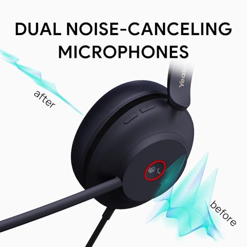 Yealink UH37 USB Headset with Microphone for PC Laptop - Headphones with Noise Cancelling Microphone for Computer,On-Ear Wired Office Call Center Headset Mono | Single Ear Wired Headphones with Noise Cancelling Microphone for Home Office Call Center On-Ea