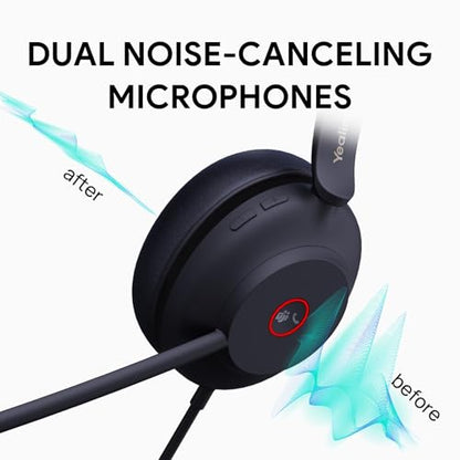 Yealink UH37 USB Headset with Microphone for PC Laptop - Headphones with Noise Cancelling Microphone for Computer,On-Ear Wired Office Call Center Headset Mono | Single Ear Wired Headphones with Noise Cancelling Microphone for Home Office Call Center On-Ea