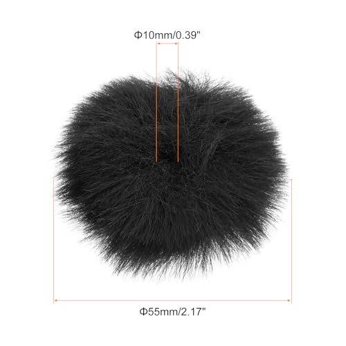 MECCANIXITY Furry Microphone Windscreen 10mm x 55mm Mic Cover Windshield for Indoor Outdoor Microphone Black 5 Pack - color: Black