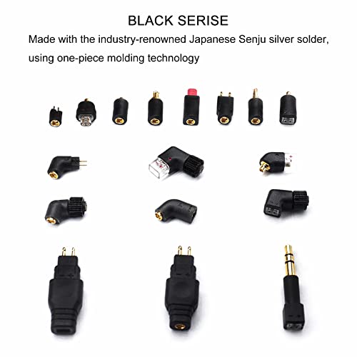 1 Pair 0.78mm 2Pin Female (Contact Cable) to MMCX Male (Contact Headphone) Integration of Injection molding,Original Sound Quality Converter Adapter Concave (Angled 2 Pin, Black) - color: Black, size: MMCX TO 0.78 Angled