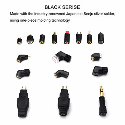 okcsc 1 Pair 0.78mm 2Pin Female (Contact Cable) to MMCX Male (Contact Headphone) Integration of Injection molding,Original Sound Quality Converter Adapter Concave (Angled 2 Pin, Black) - color: Black, size: MMCX TO 0.78 Angled
