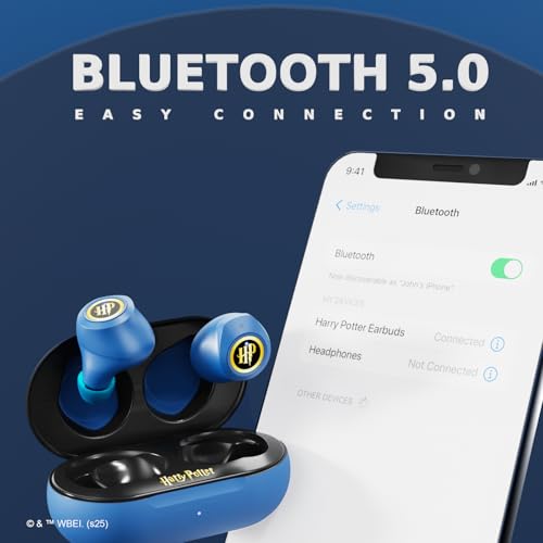 iJoy Harry Potter Ravenclaw Wireless Bluetooth Earbuds with Charging Case, Built-in Mic, 30 Hr Playtime, Officially Licensed | Harry Potter Gifts for Women, Men, Teens, Kids & All Fans of Ravenclaw - color: Ravenclaw