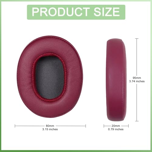 Replacement Earpads for Skullcandy Crusher EVO Headphones,Compatibel Crusher EVO Replacement Ear Pads,Upgraded Ear Covers with Soft Protein Leather,Optimized Noise Isolation Memory Foam (Red) - color: Burgundy