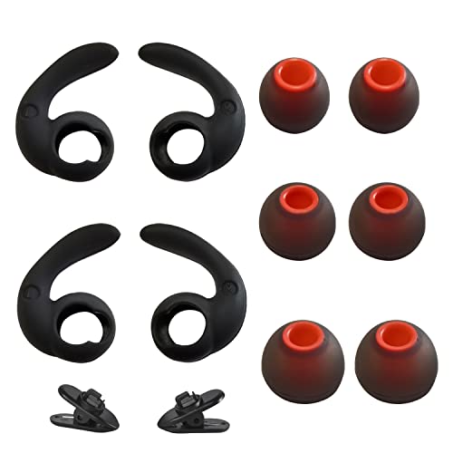Universal Earhooks Ear Fins, Replacement Earbuds Tips, Silicone Tips - size: Ear Tips-M Earhook