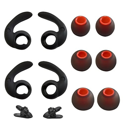 Universal Earhooks Ear Fins, Replacement Earbuds Tips, Silicone Tips - size: Ear Tips-M Earhook