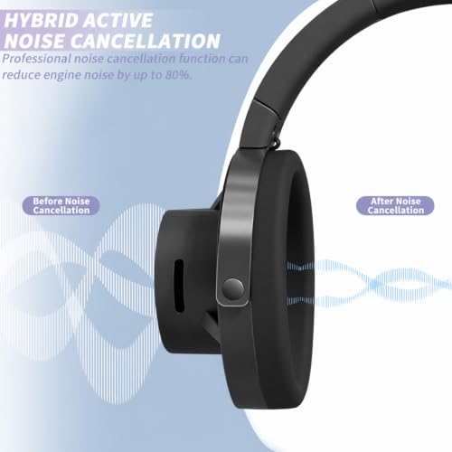 Open-Ear Headphones, 20+ Hour Playtime, Immersive Sound, Wireless Bluetooth Headphones for School, Work, Travel&Daily Use,Black - color: Black