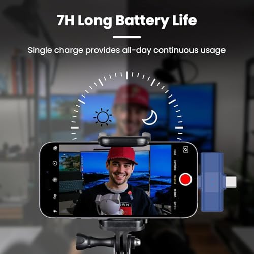 Wireless Lavalier Microphone for iPhone, Noise Cancelling - color: Blue, style: A2 (1TX+1RX)