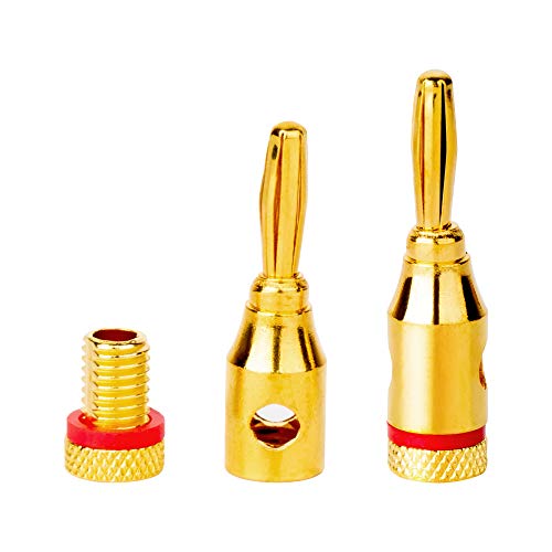 10 Pairs Banana Plugs – Open Screw Type for Speaker Wire, Home Theater, Wall Plates and More, 10 Pairs (20 Plugs Total)